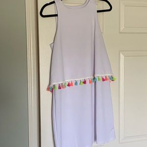 White Dress with Multicolor Tassels